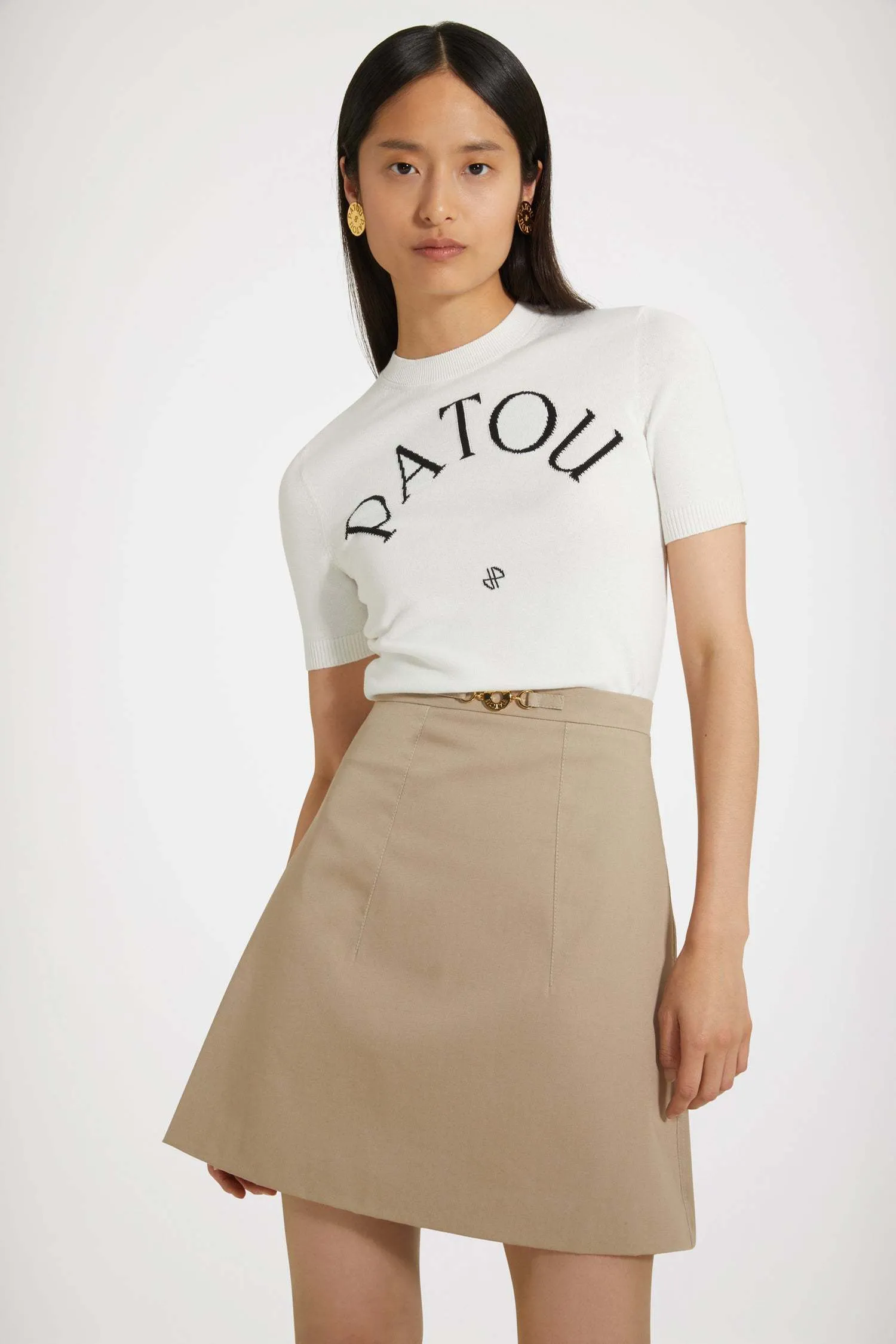 PATOU  |Crew Neck Casual Style Plain Cotton Short Sleeves