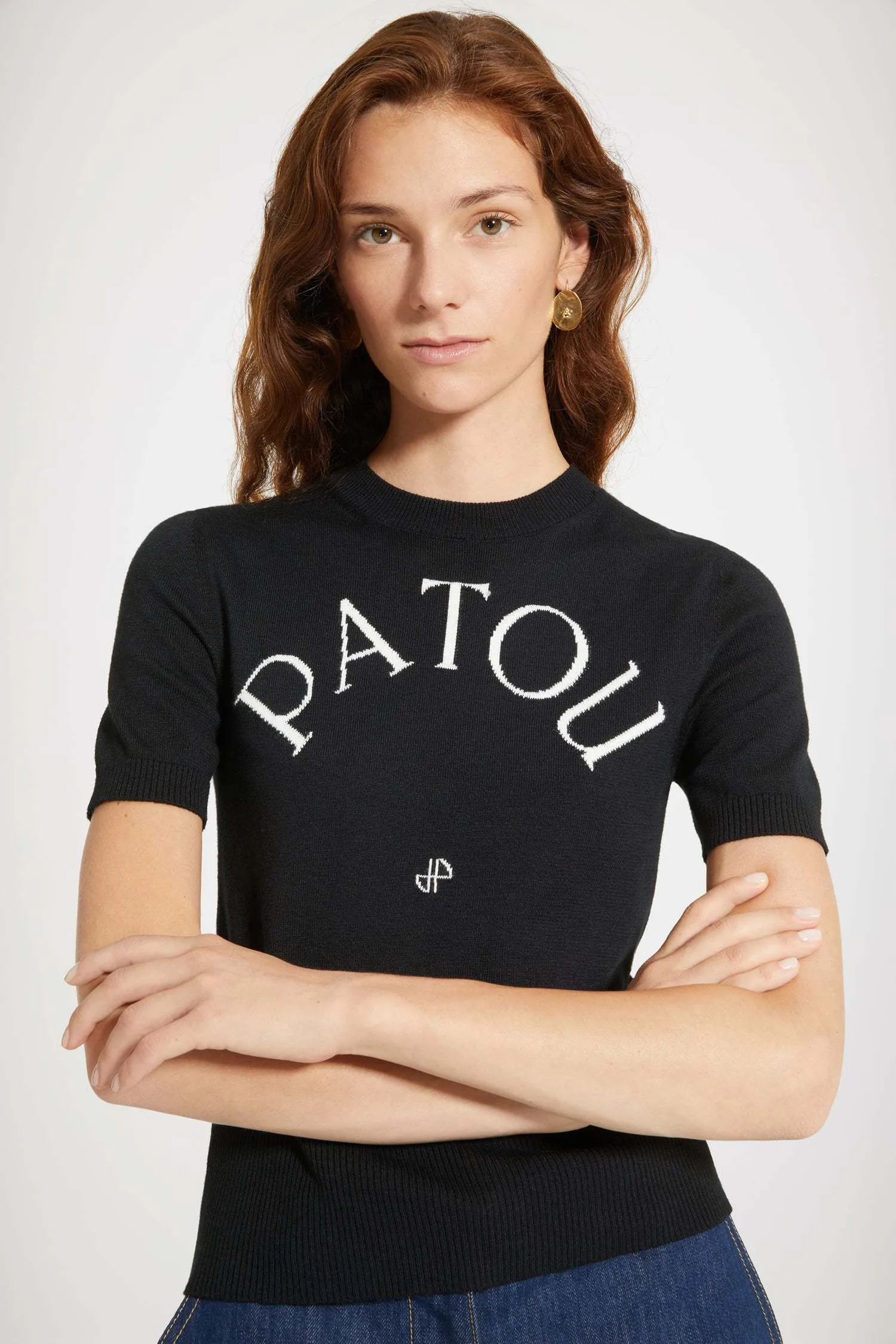 PATOU  |Crew Neck Casual Style Plain Cotton Short Sleeves