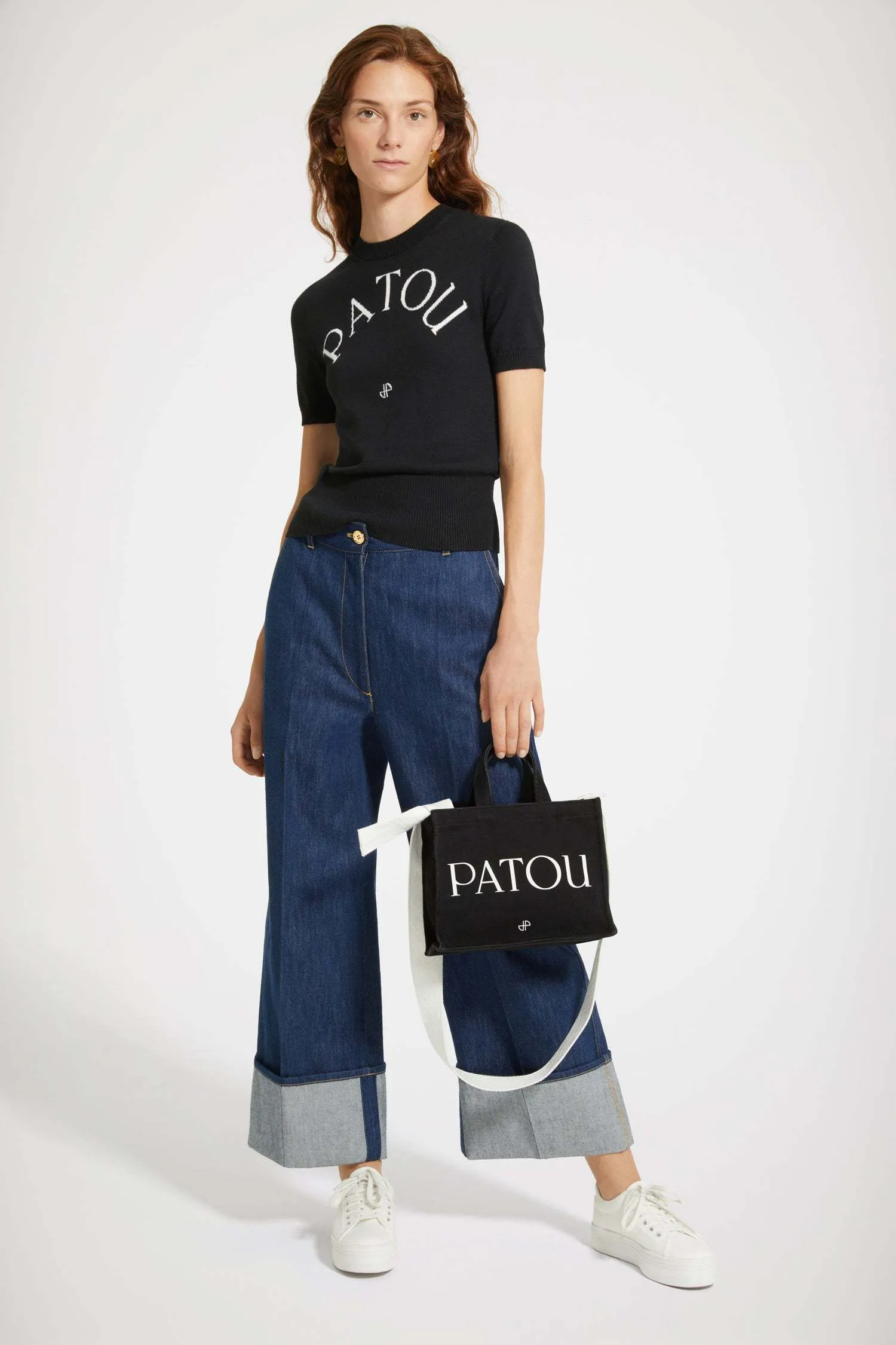 PATOU  |Crew Neck Casual Style Plain Cotton Short Sleeves