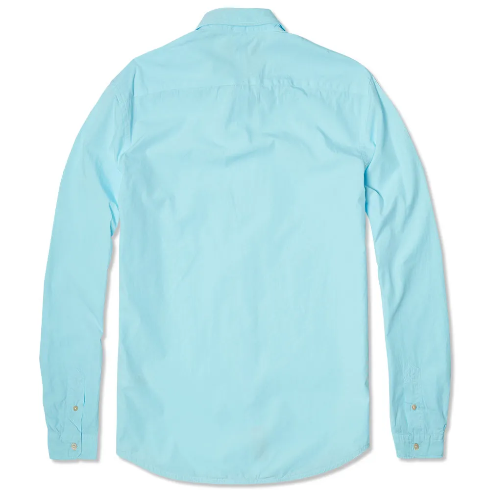 Paul Smith Garment Dyed Laser Cut Pocket ShirtAqua