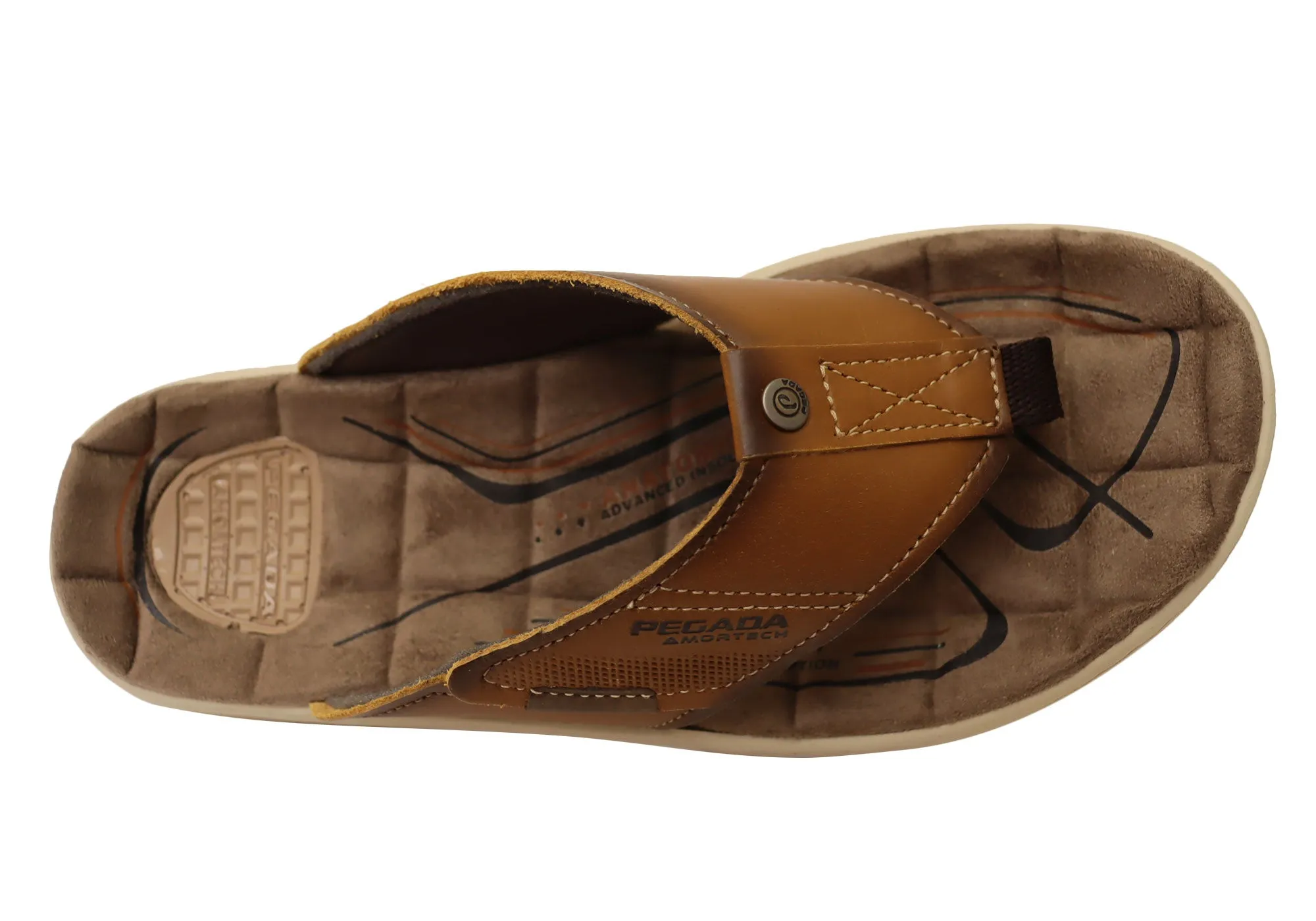 Pegada Hume Mens Comfortable Leather Thongs Sandals Made In Brazil