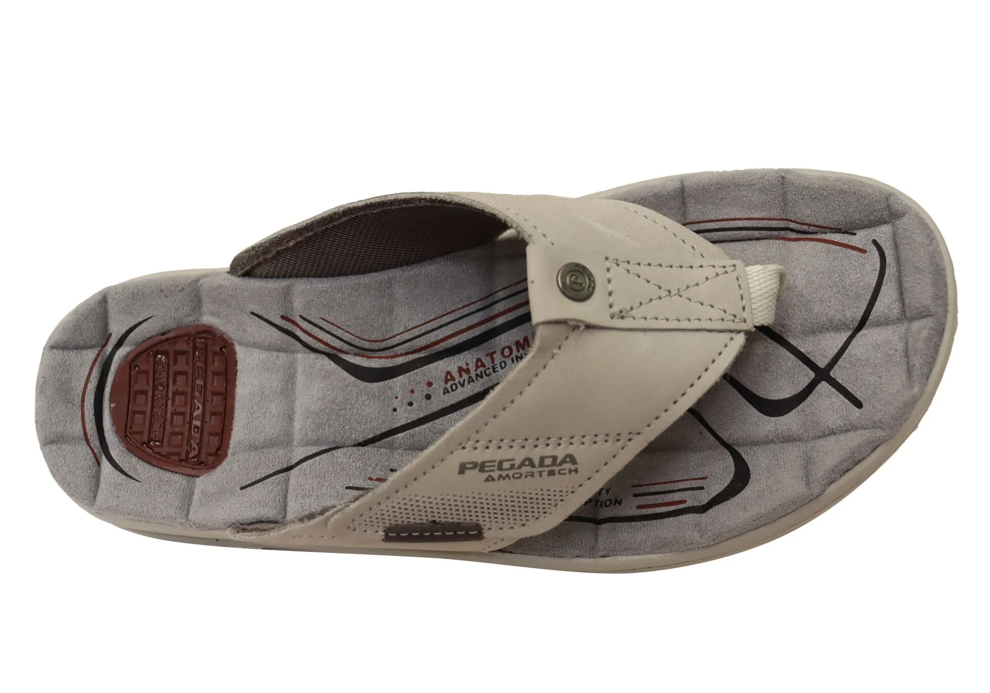 Pegada Hume Mens Comfortable Leather Thongs Sandals Made In Brazil