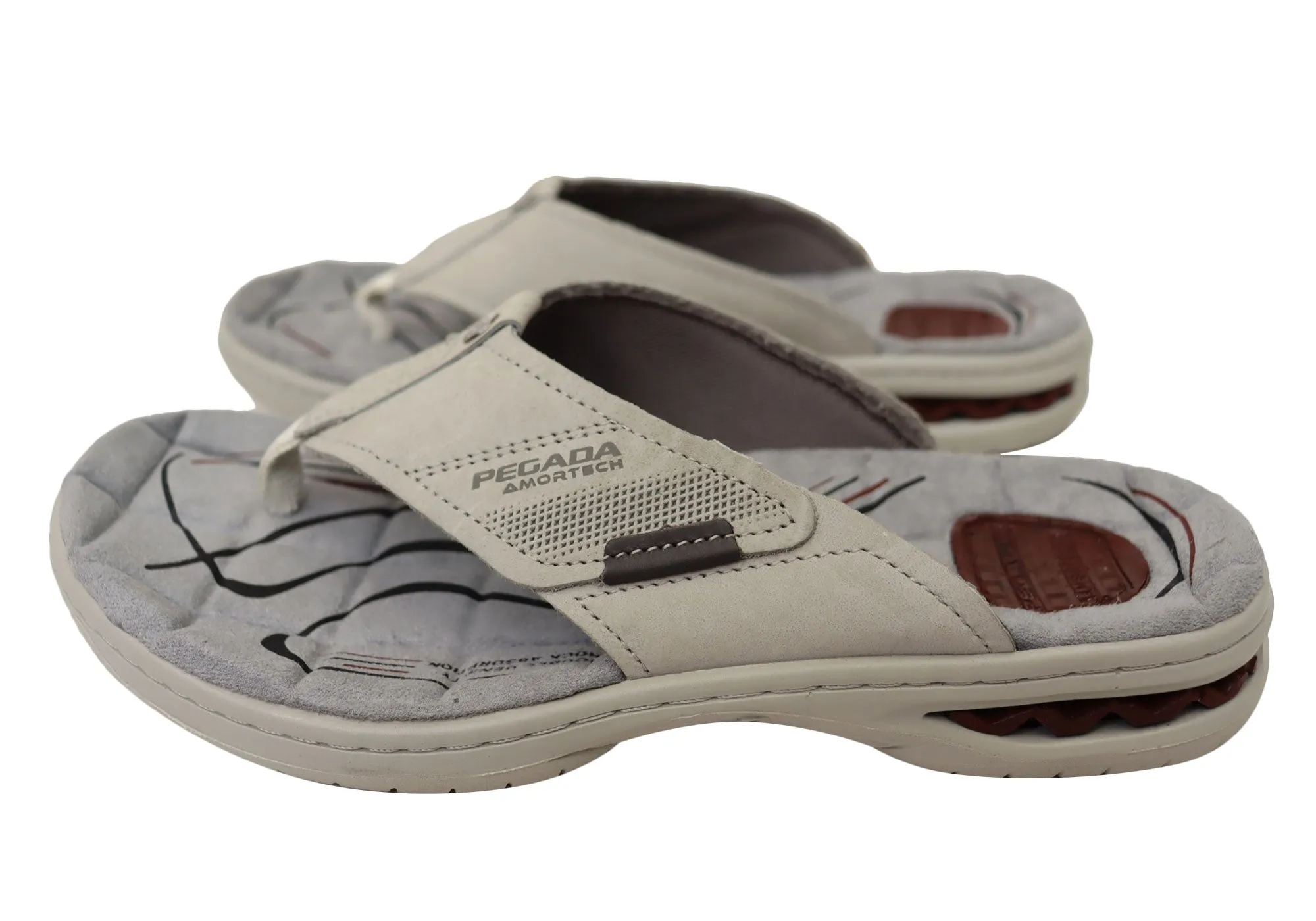 Pegada Hume Mens Comfortable Leather Thongs Sandals Made In Brazil