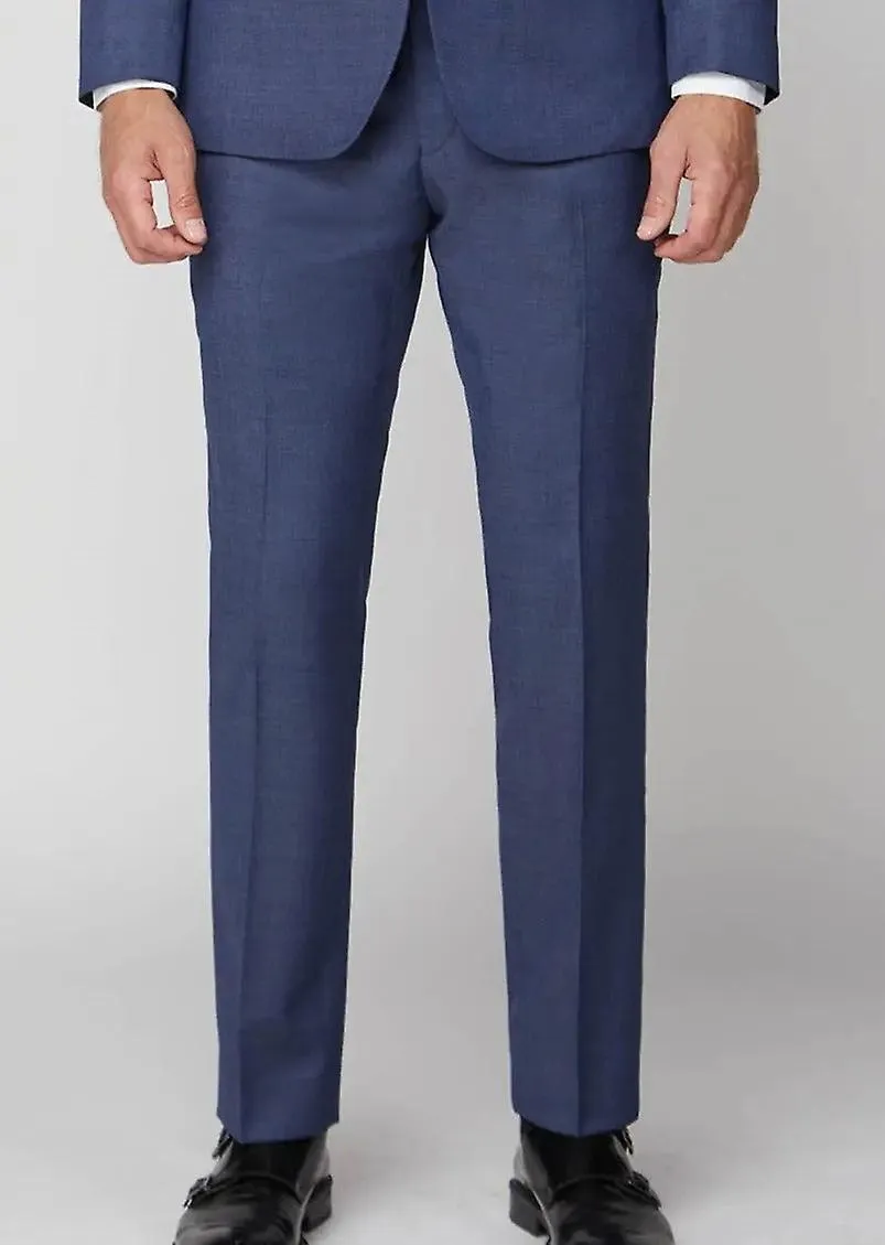 Plain navy pin-dot suit trousers