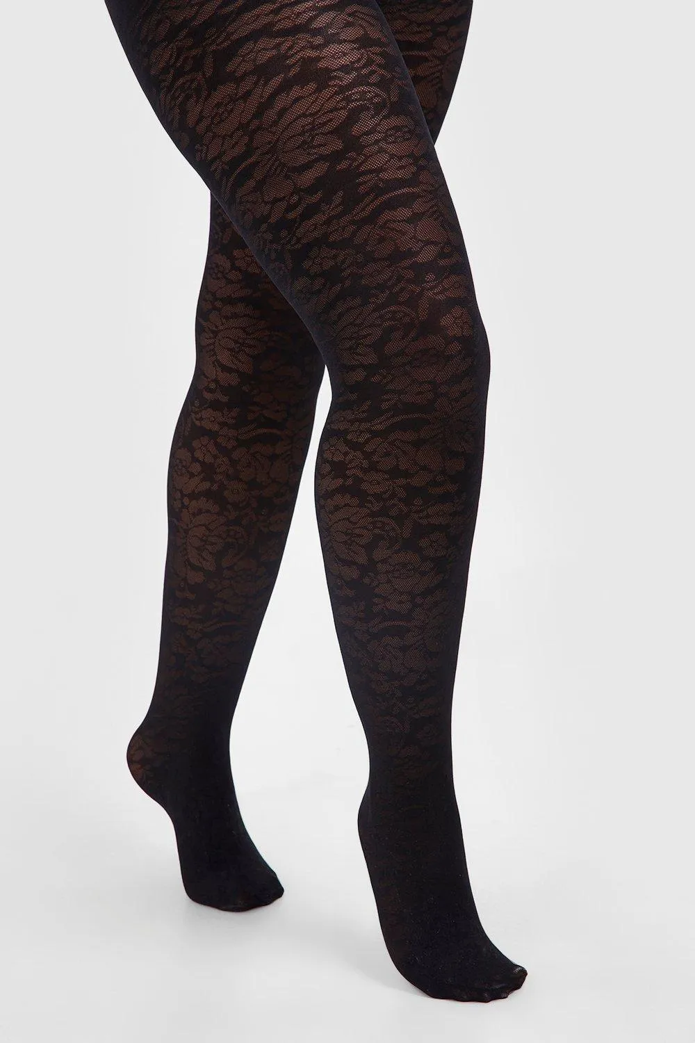 Plus Lace Print Tights