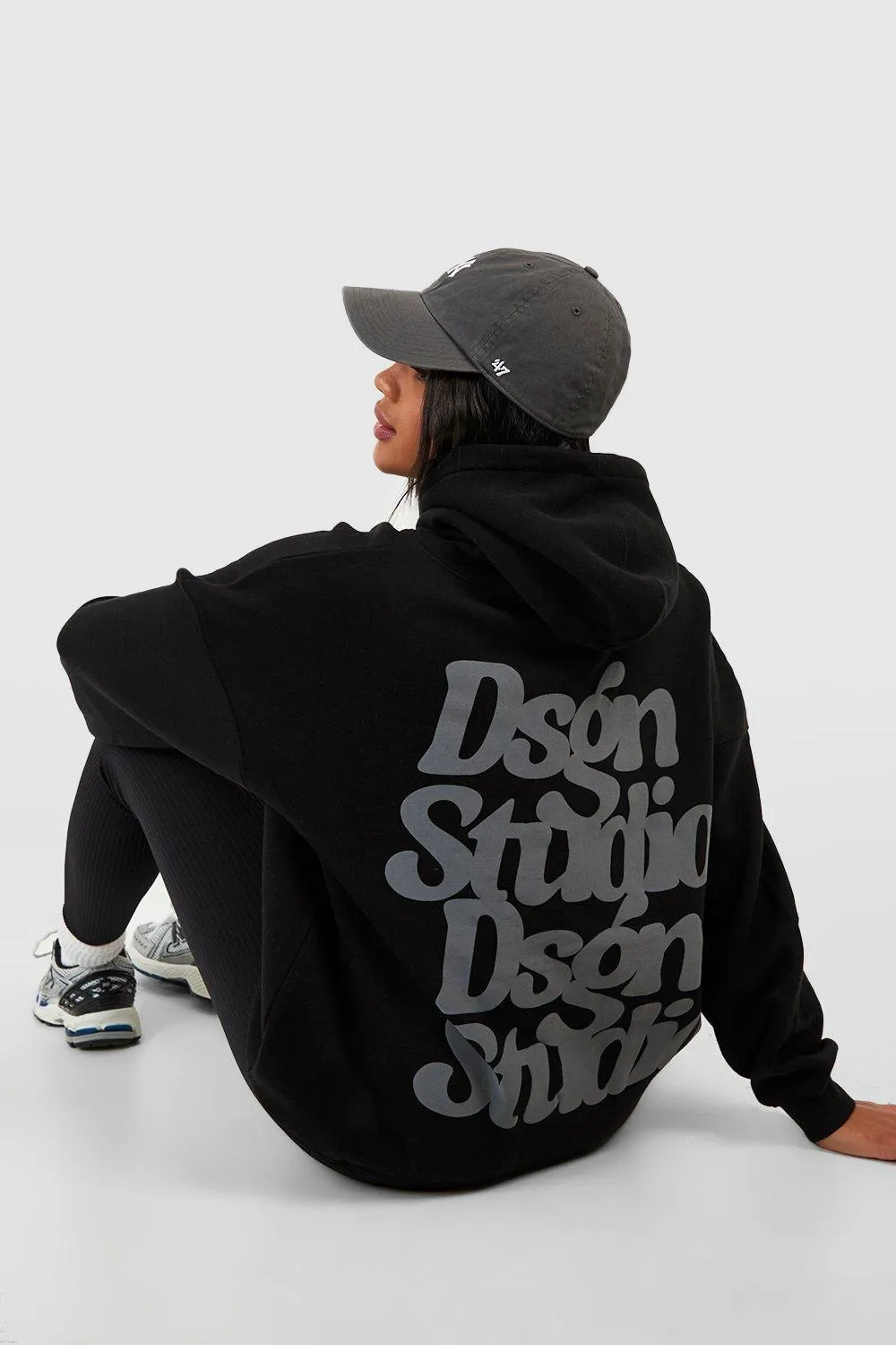 Puff Print Dsgn Studio Slogan Oversized Hoodie