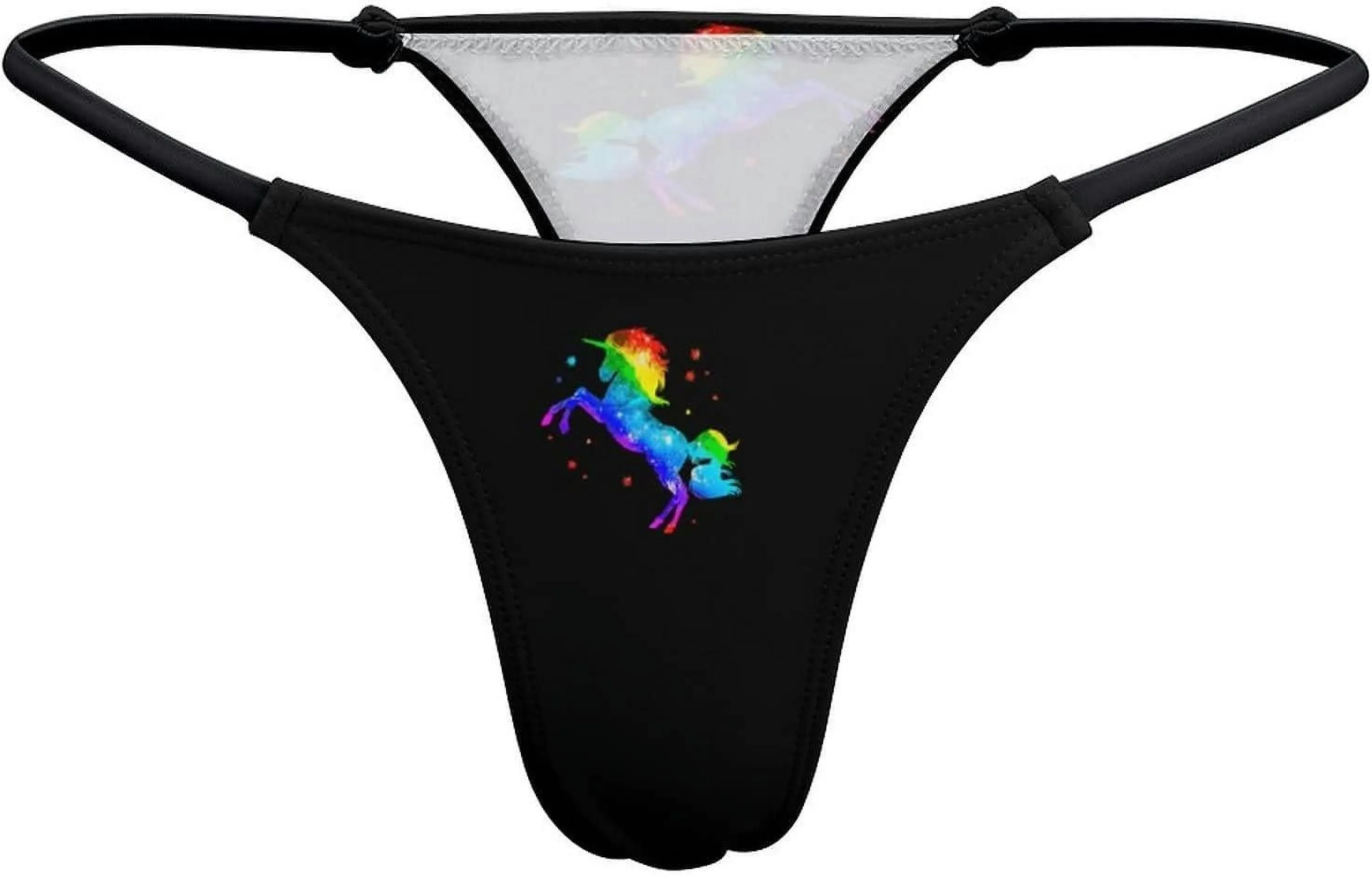 Rainbow Galaxy Unicorn G-String Thongs Women's T-Back Underwear Panty-WE597