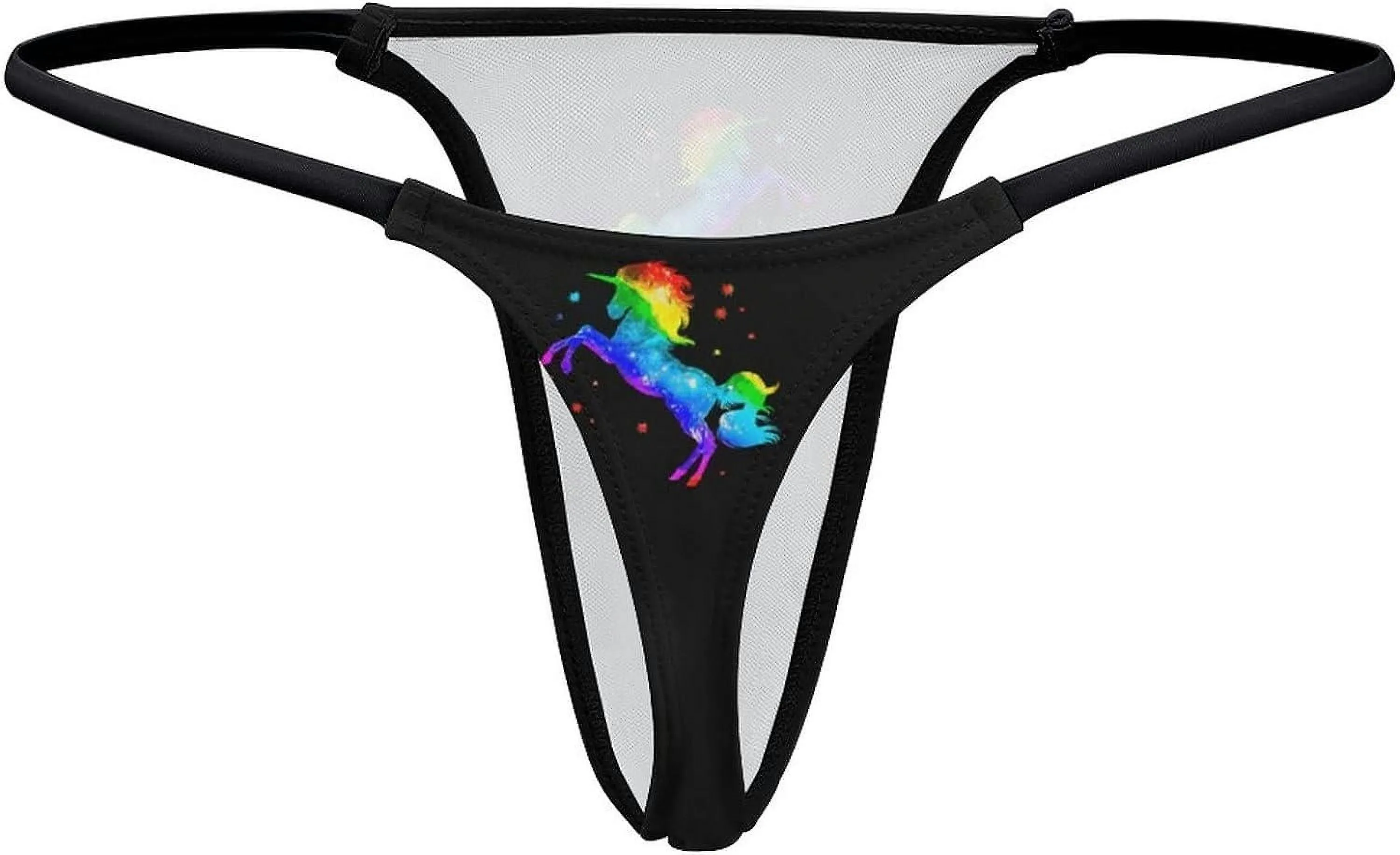 Rainbow Galaxy Unicorn G-String Thongs Women's T-Back Underwear Panty-WE597