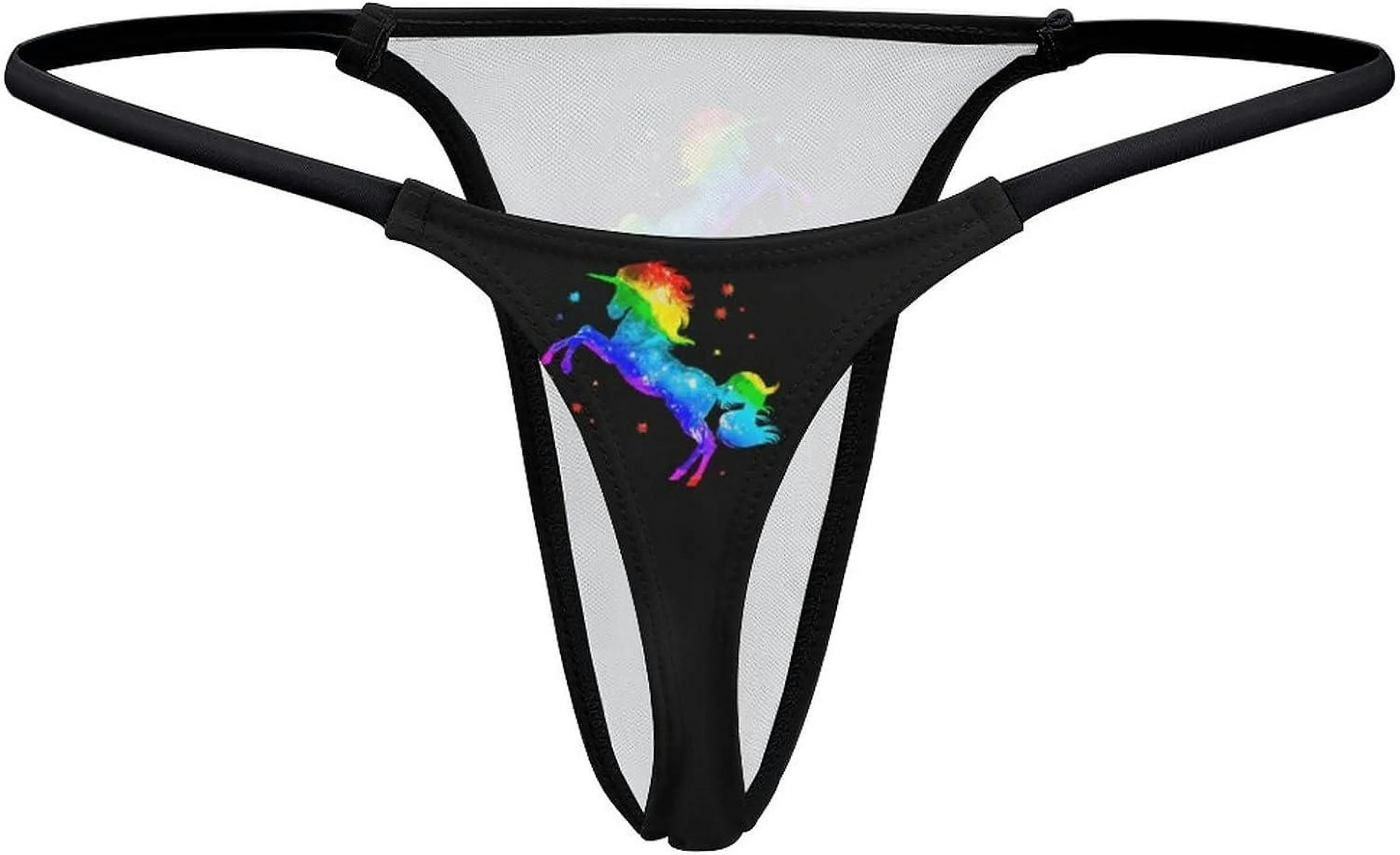 Rainbow Galaxy Unicorn G-String Thongs Women's T-Back Underwear Panty-WE617