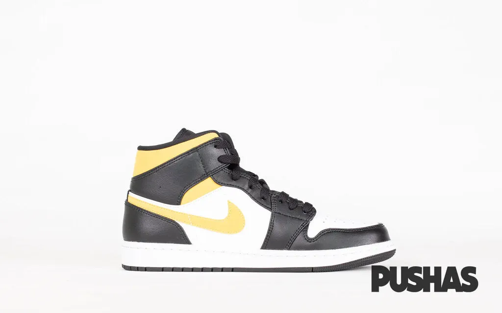 [Refurbished] Air Jordan 1 Mid, White Pollen Black