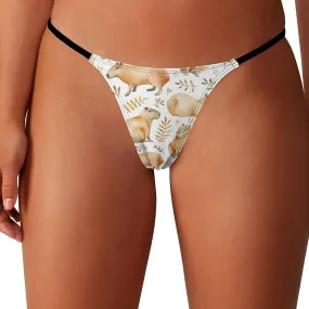 Retro Irish US Flag St. Patrick's Day Shamrock Clover G-String Thongs Women's T-Back Underwear Panty-WE391