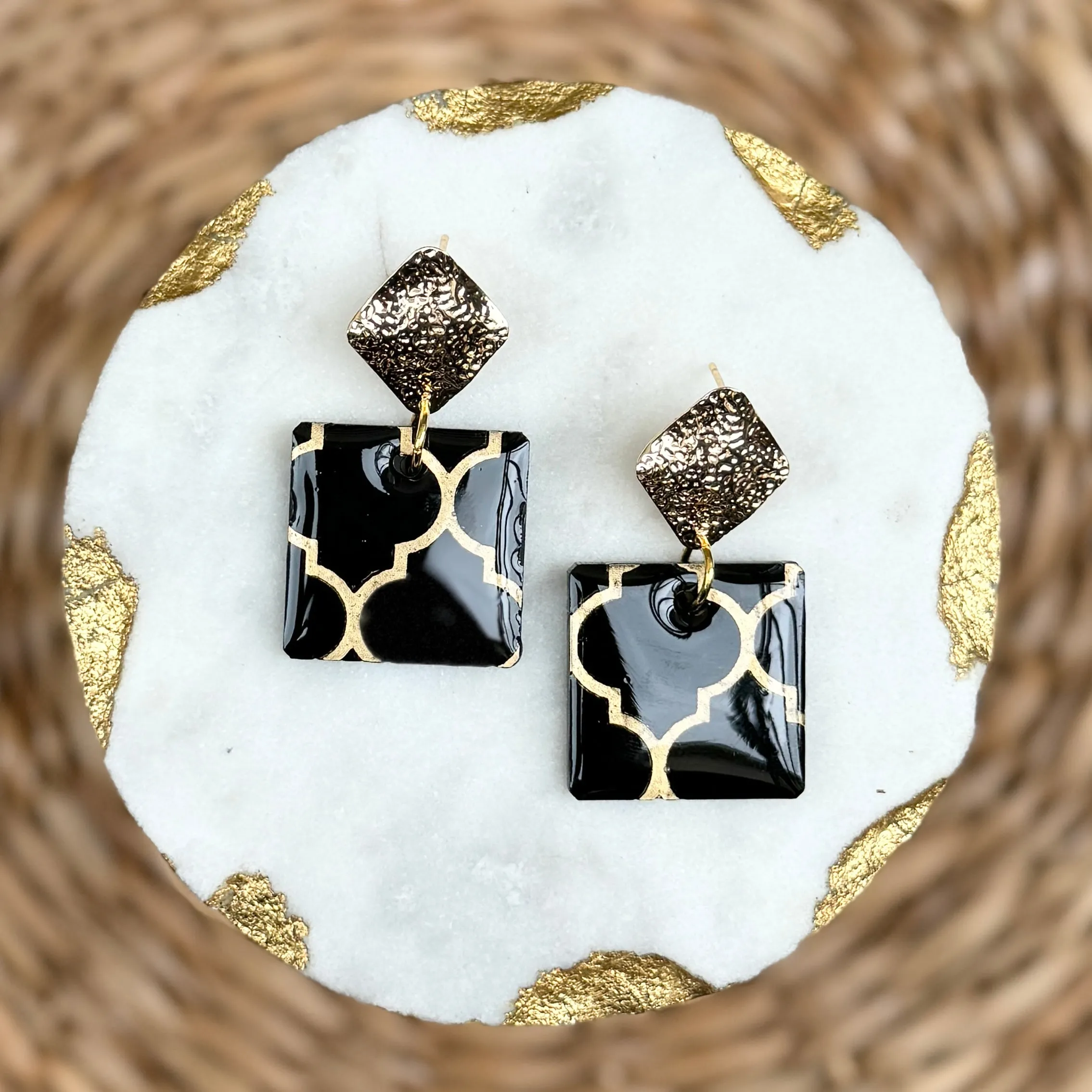 Ruth Drops - Black - Acrylic Earrings