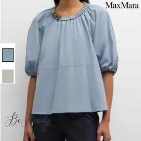 S Max Mara  |Casual Style Cotton Party Style Office Style Elegant Style