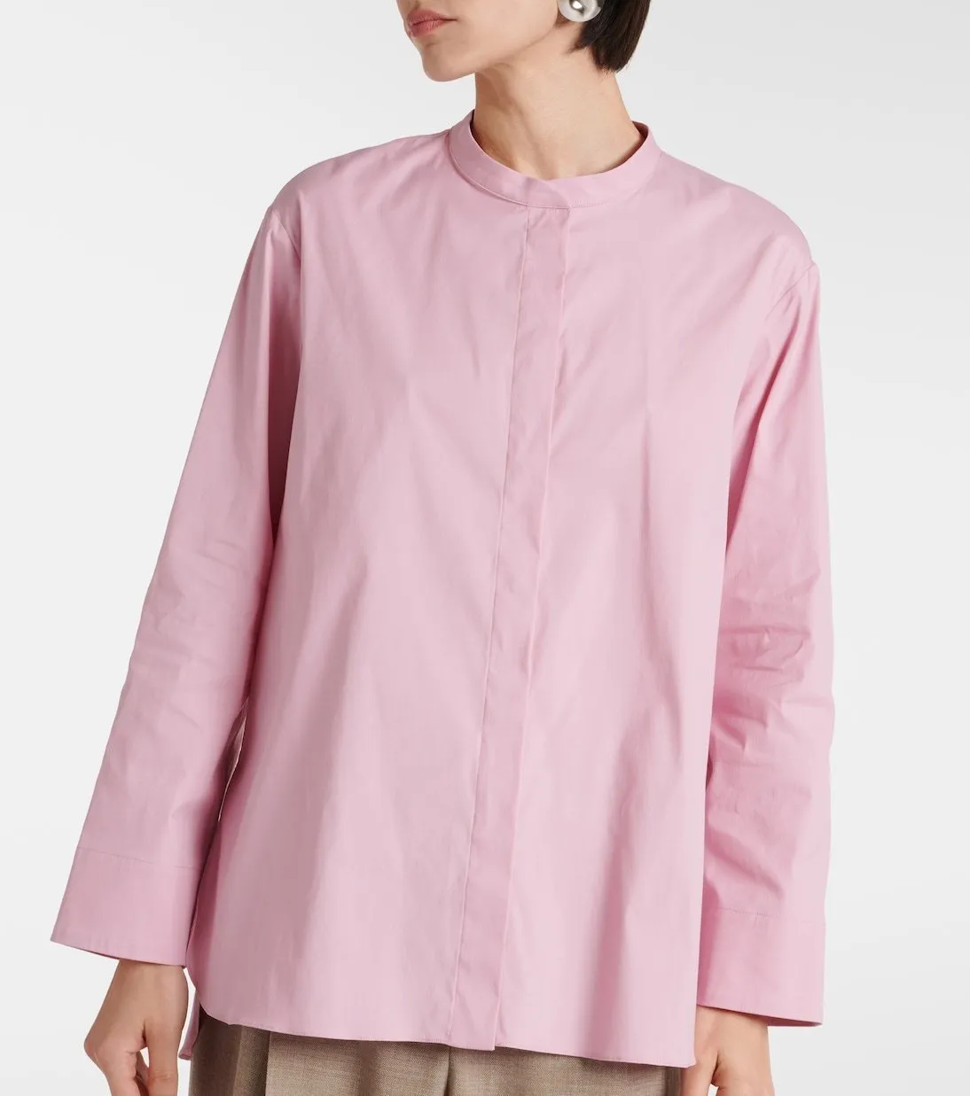 S Max Mara  |Casual Style Long Sleeves Plain Cotton Office Style