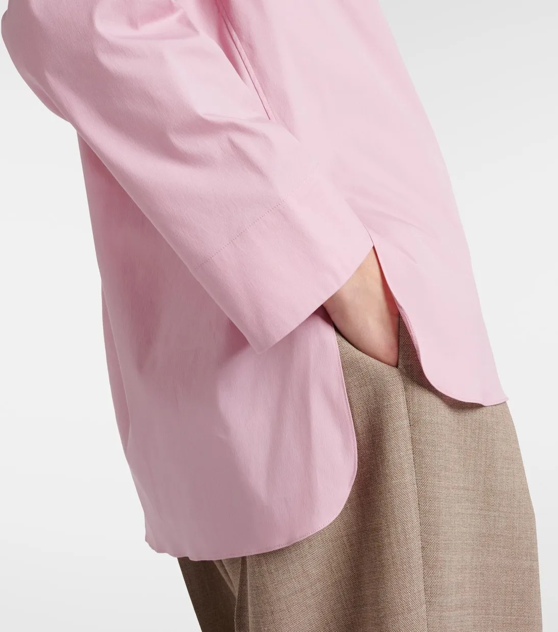 S Max Mara  |Casual Style Long Sleeves Plain Cotton Office Style