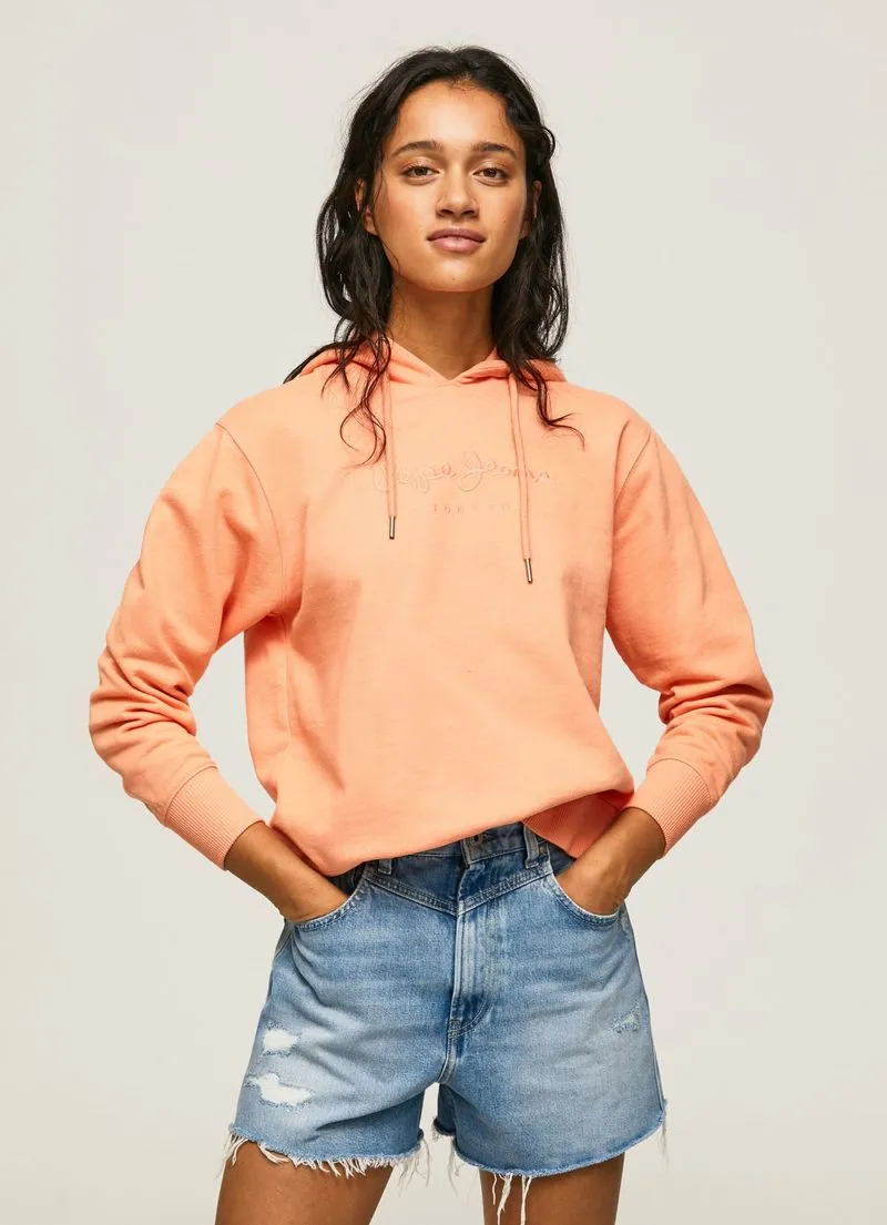 sacos Pepe Jeans para Mujer WHITNEY HOODIE Peach orange