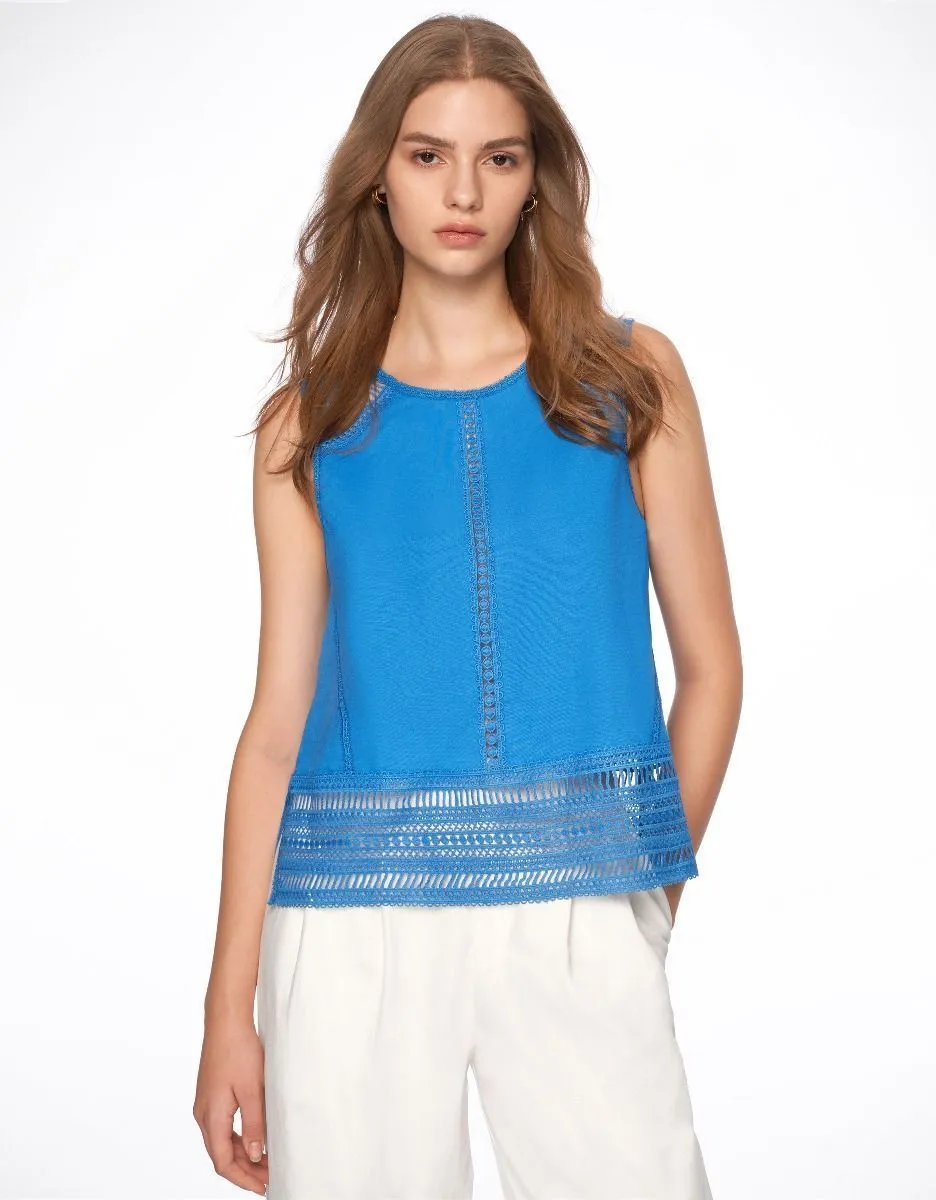 SaturdayClub  |Casual Style Sleeveless Street Style Plain Lace Office Style