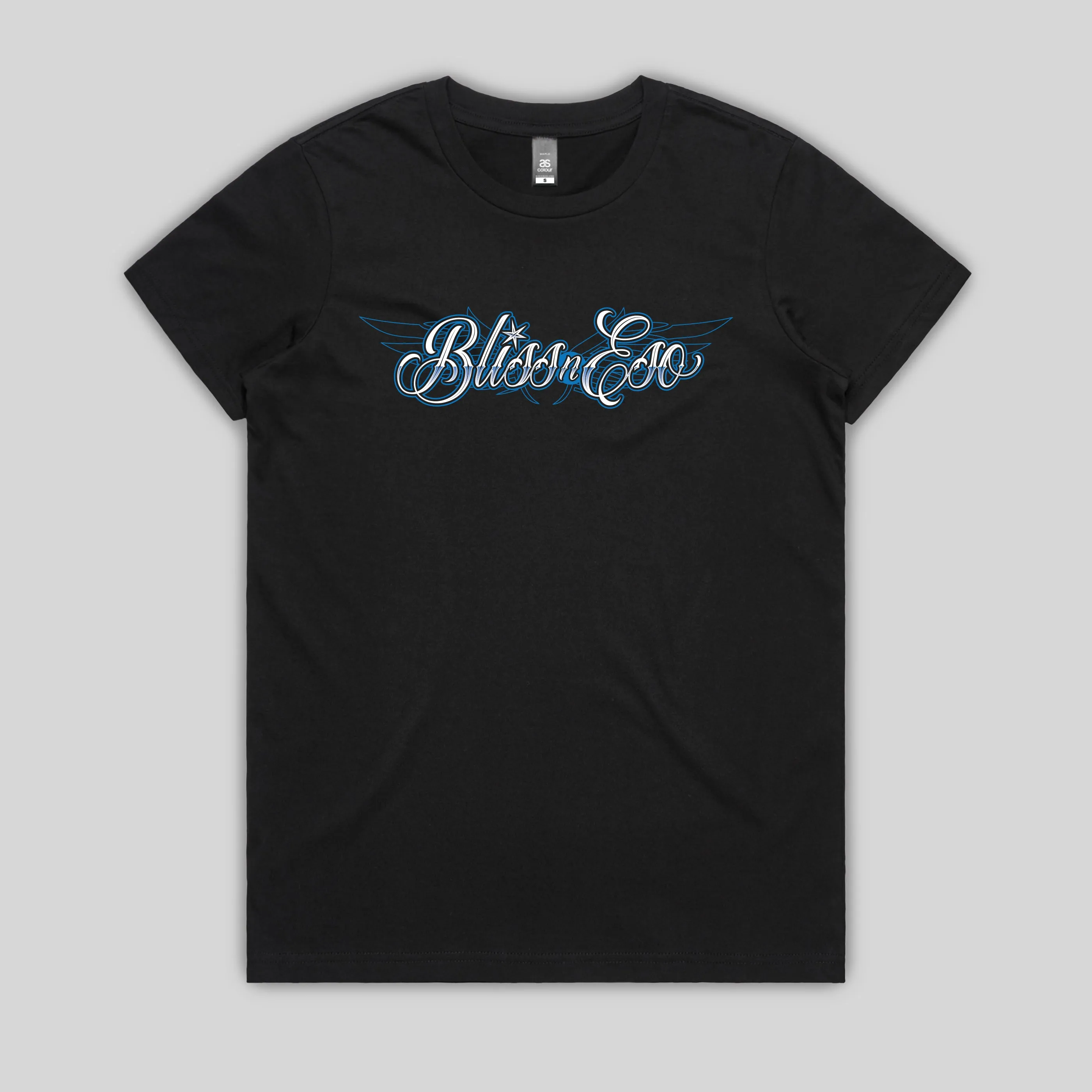 SCRIPT BLACK WOMENS TSHIRT