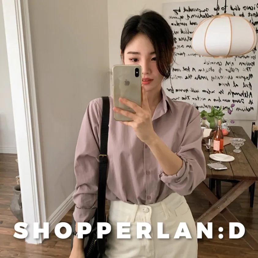 SHOPPERLAND  |Casual Style Long Sleeves Plain Cotton Medium Office Style