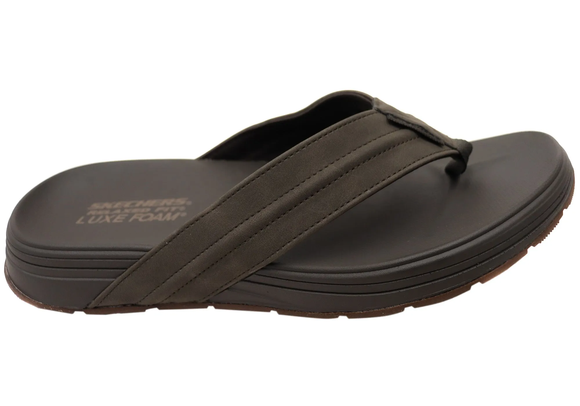 Skechers Mens Relaxed Fit Patino Marlee Extra Wide Fit Thongs Sandals