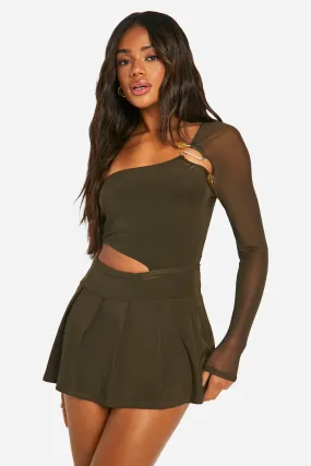 Slinky Cut Out Asymmetric Skort Romper