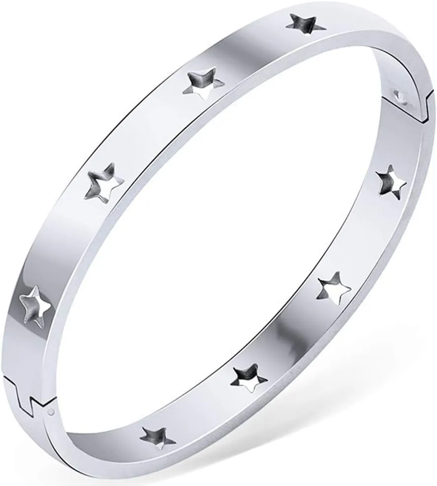 Stainless Steel Star Bangle