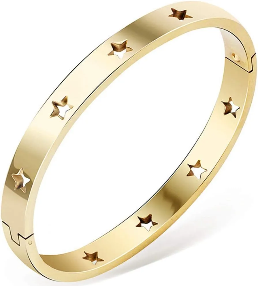 Stainless Steel Star Bangle