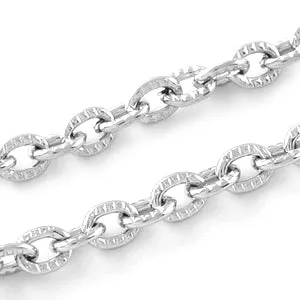 Stainless Steel Textured Cable 3x4mm Chain by Foot (3 feet minimum)