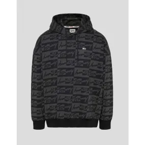 SUDADERA  SIGNATURE AOP HOODIE BLACK