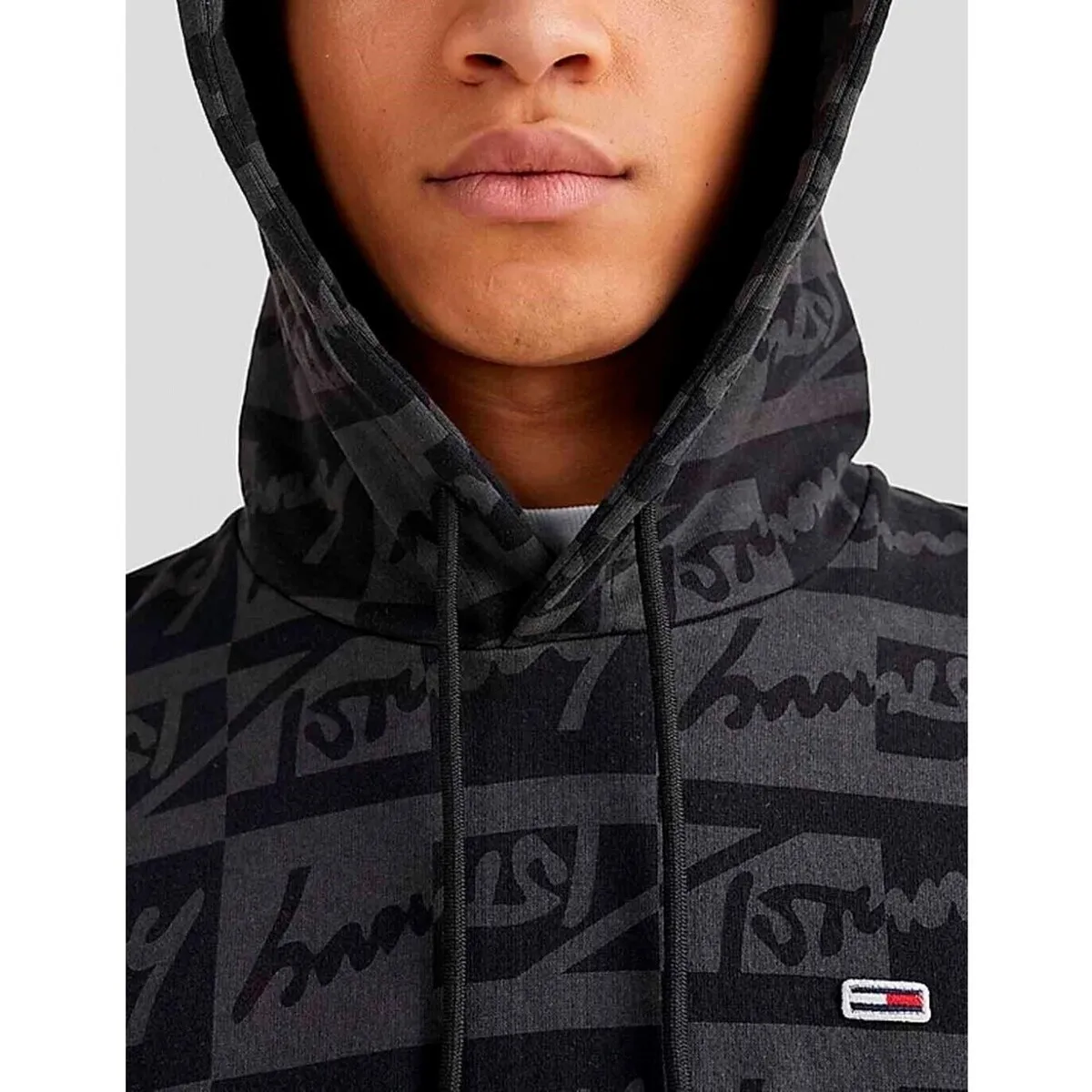 SUDADERA  SIGNATURE AOP HOODIE BLACK