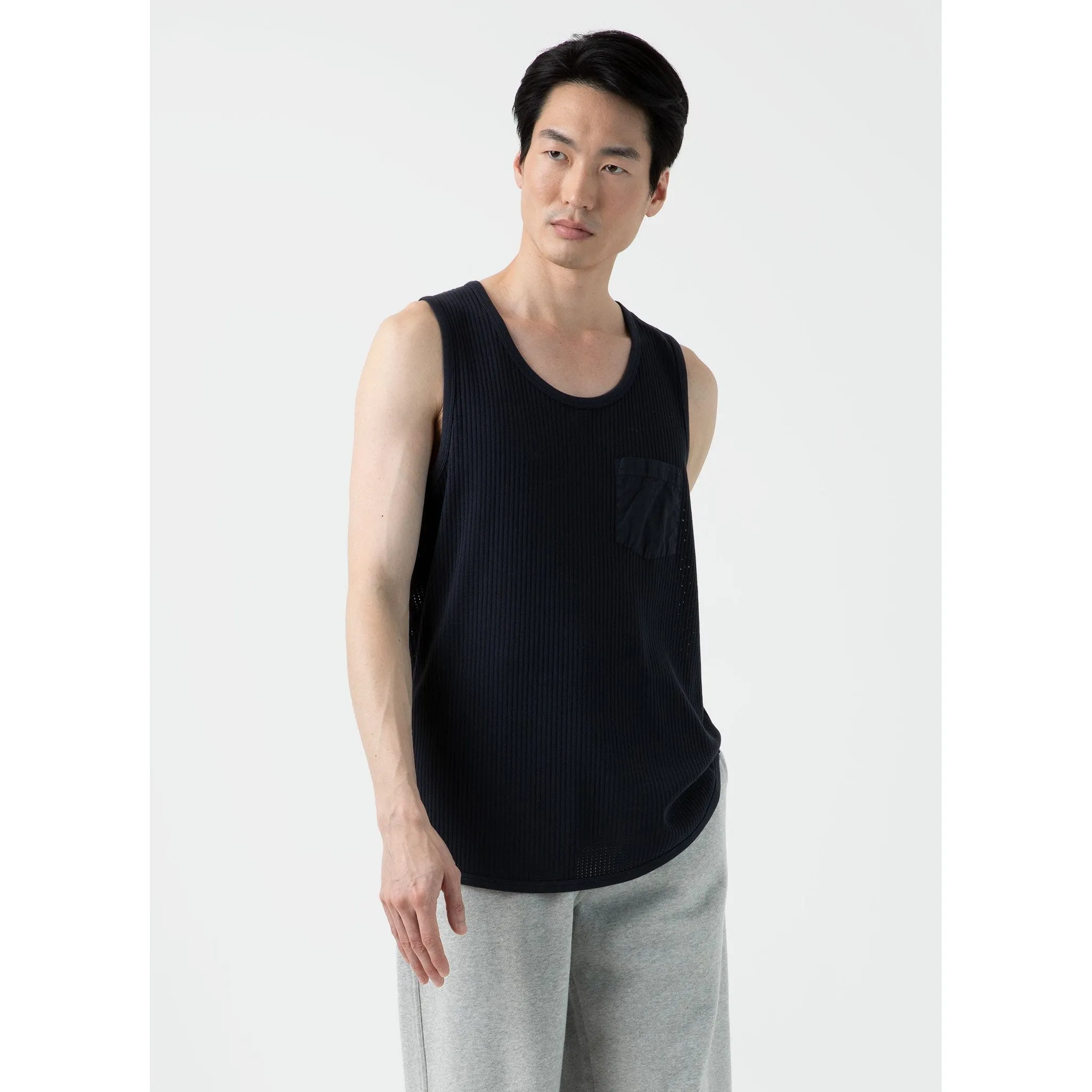 Sunspel x Nigel Cabourn Mesh Vest | Men | Navy