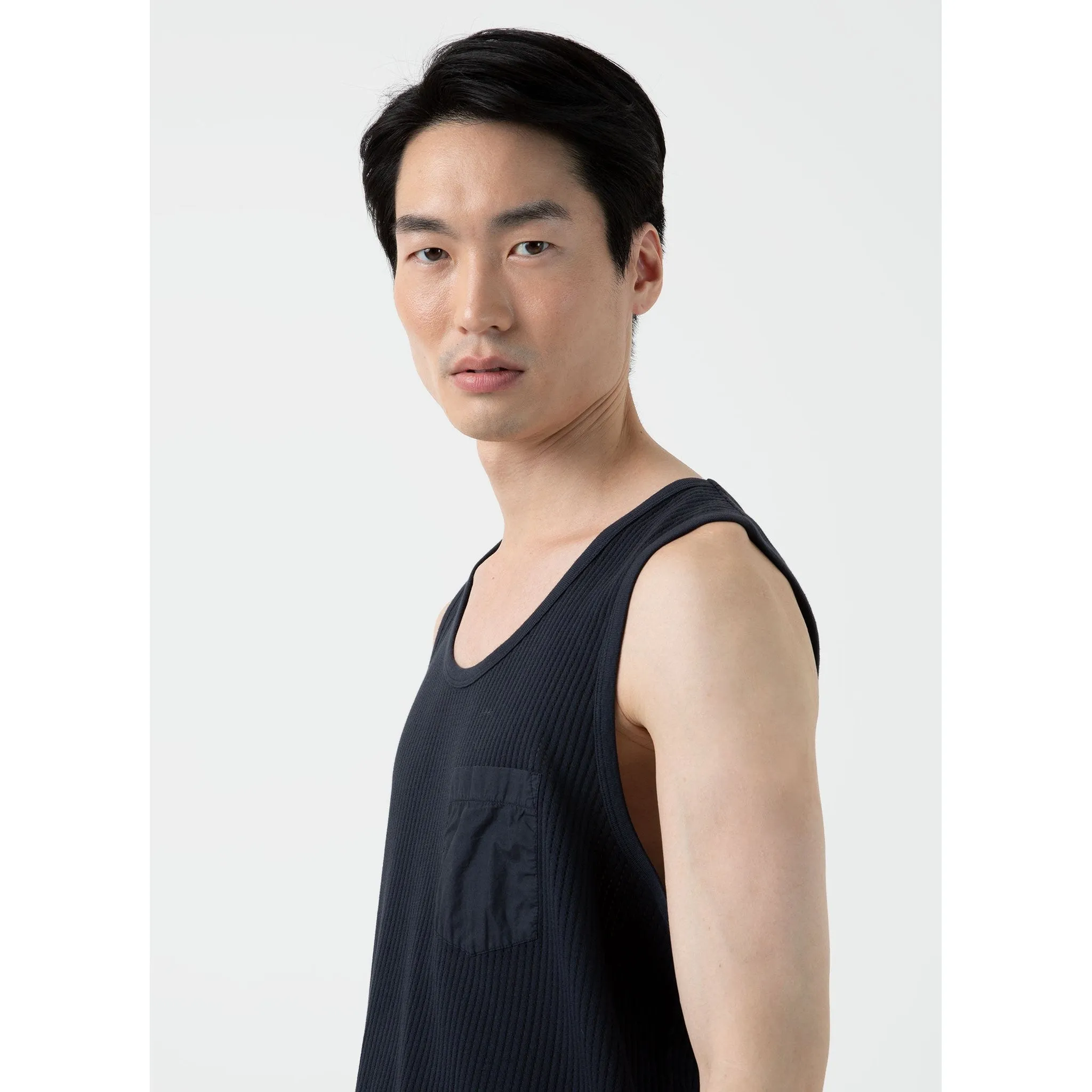 Sunspel x Nigel Cabourn Mesh Vest | Men | Navy