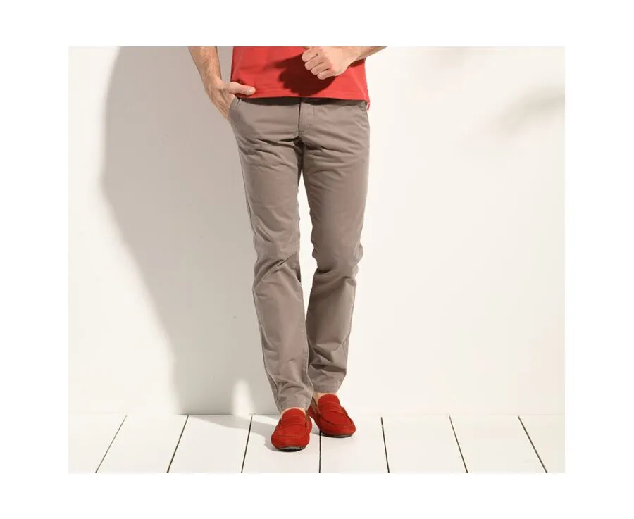 Taupe Chino trousers for men - KEATON