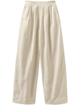 Toast Cotton Linen Wide Leg Trousers Parchment