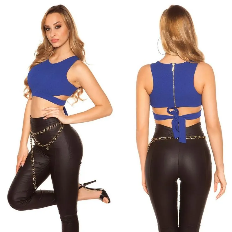 Top crop azul Amarena