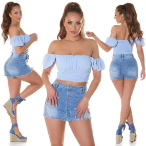 Top crop moda verano tendencia Azul