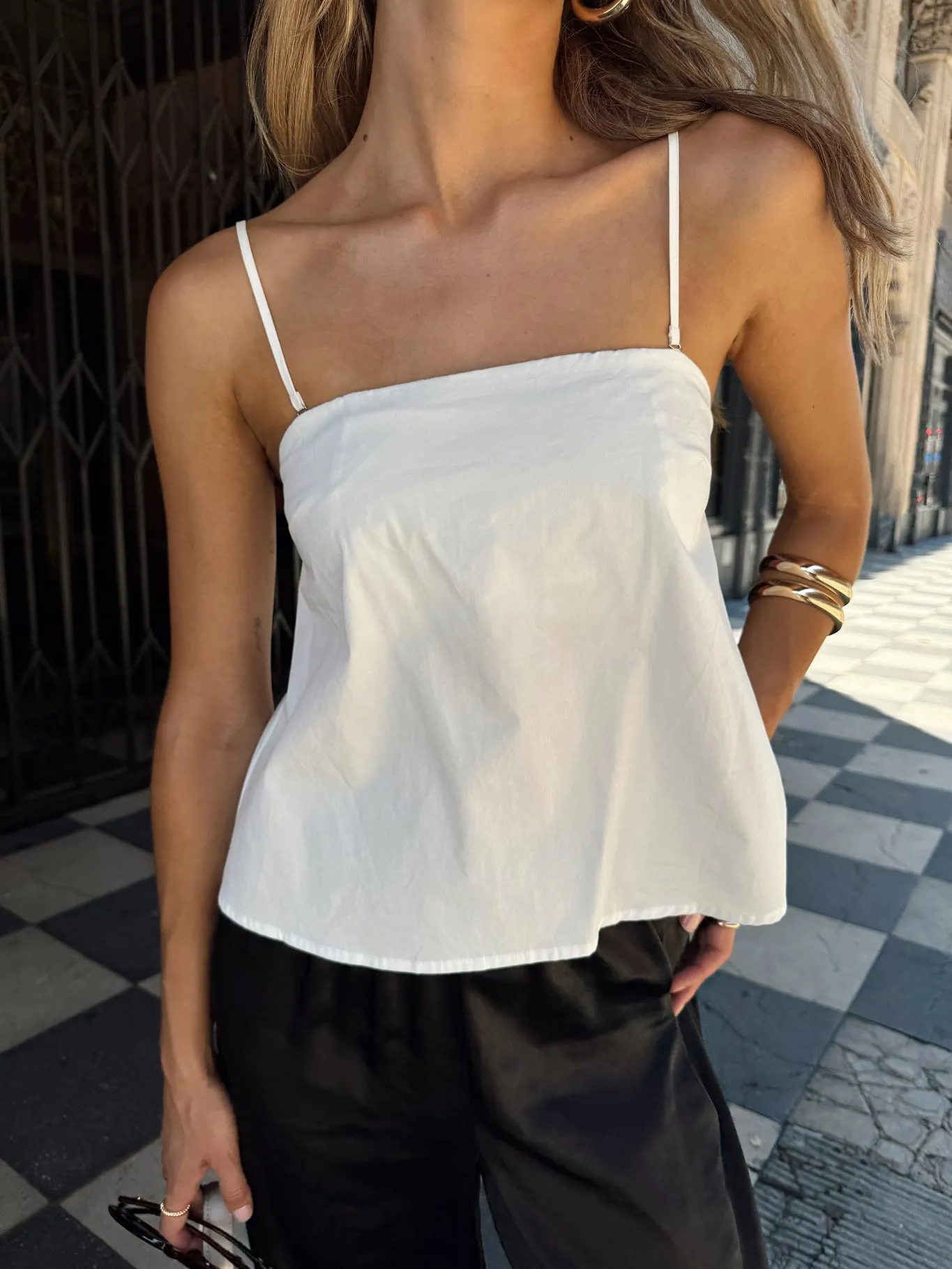 Trapeze Strapless Top White