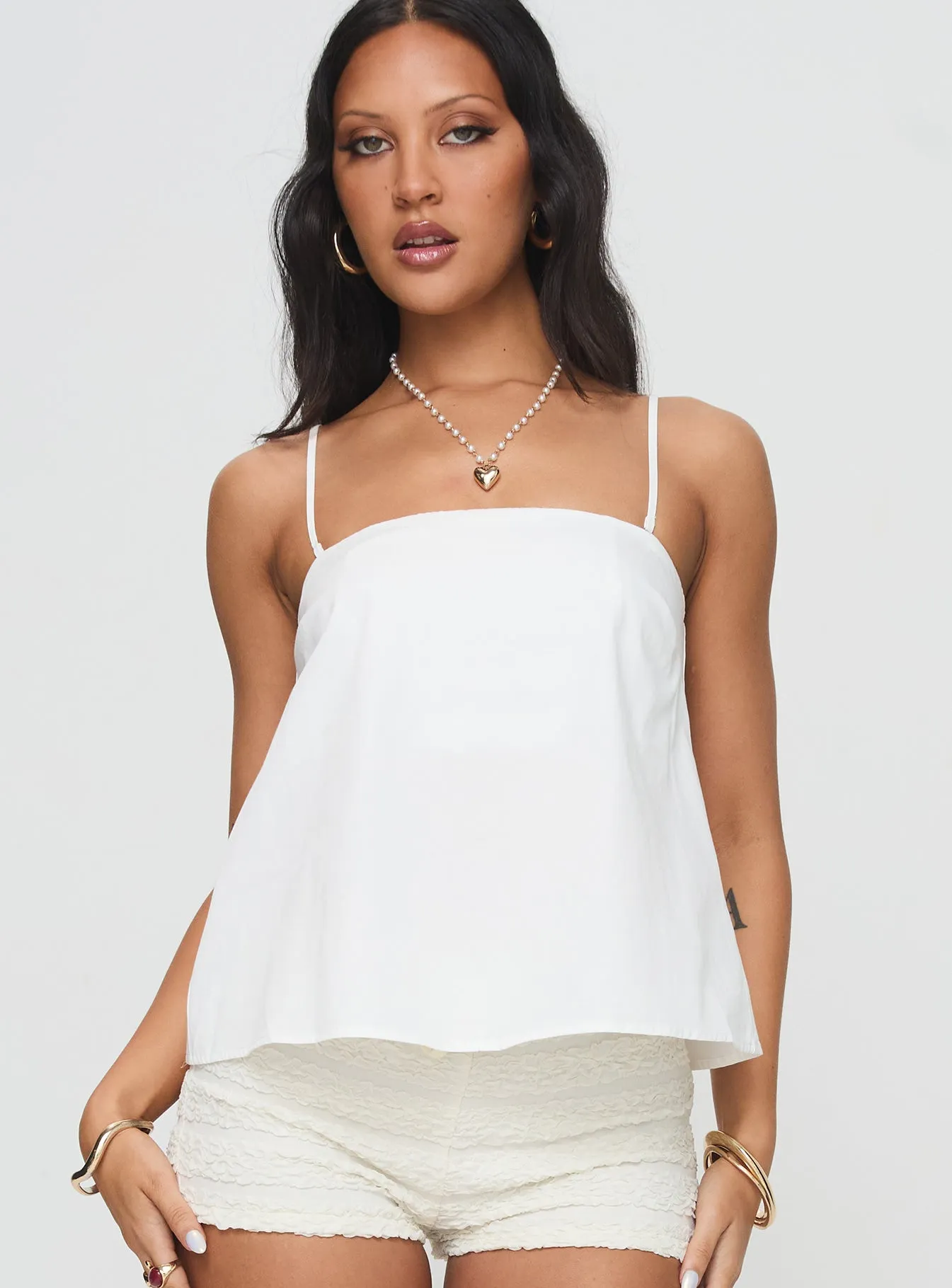 Trapeze Strapless Top White