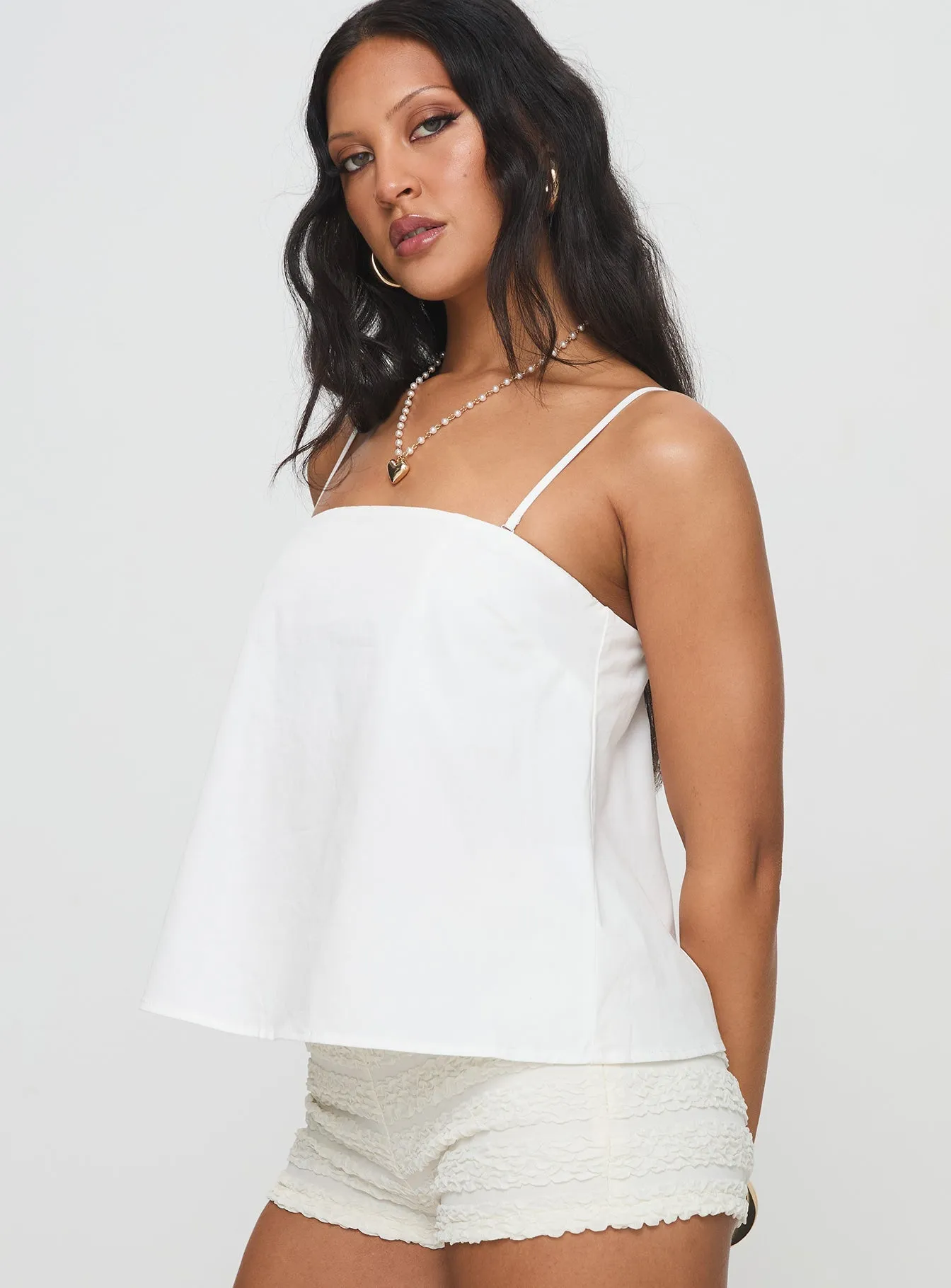 Trapeze Strapless Top White