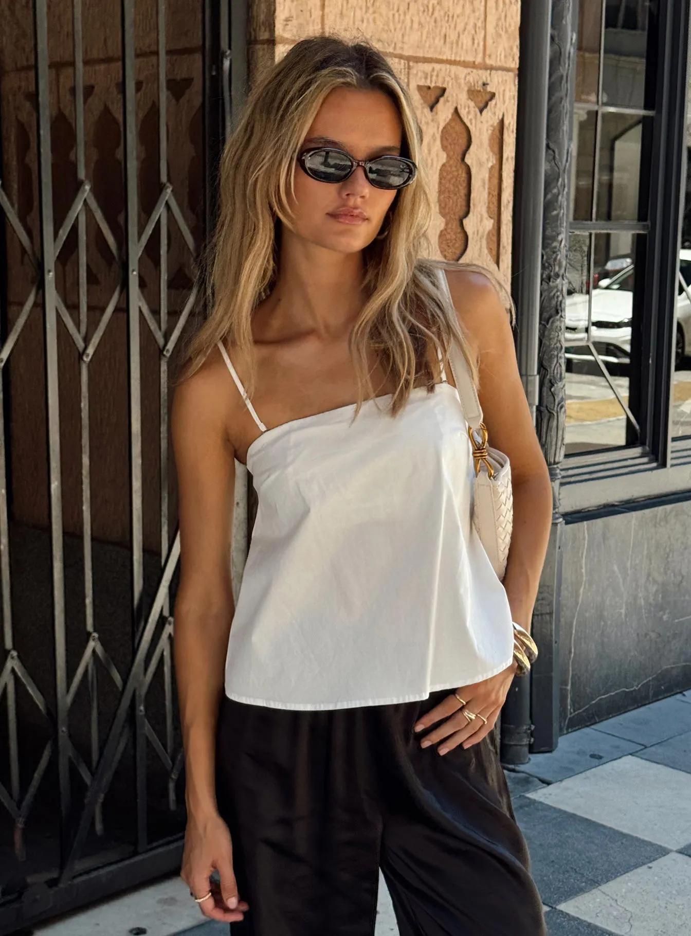 Trapeze Strapless Top White