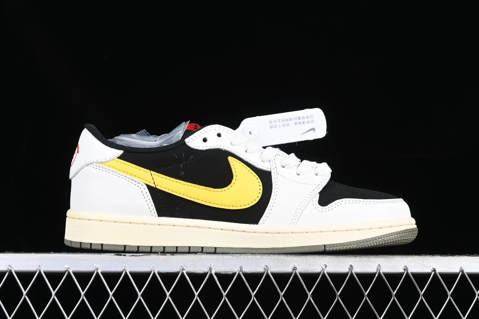 Travis Scott x Air Jordan 1 Low OG Black White Yellow Red DM7866-982