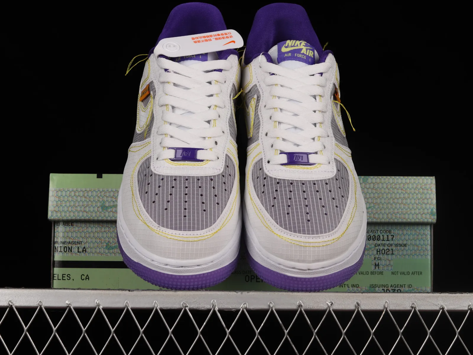 Union x Nike Air Force 1 Low White Court Purple Opti Yellow CJ9649-500