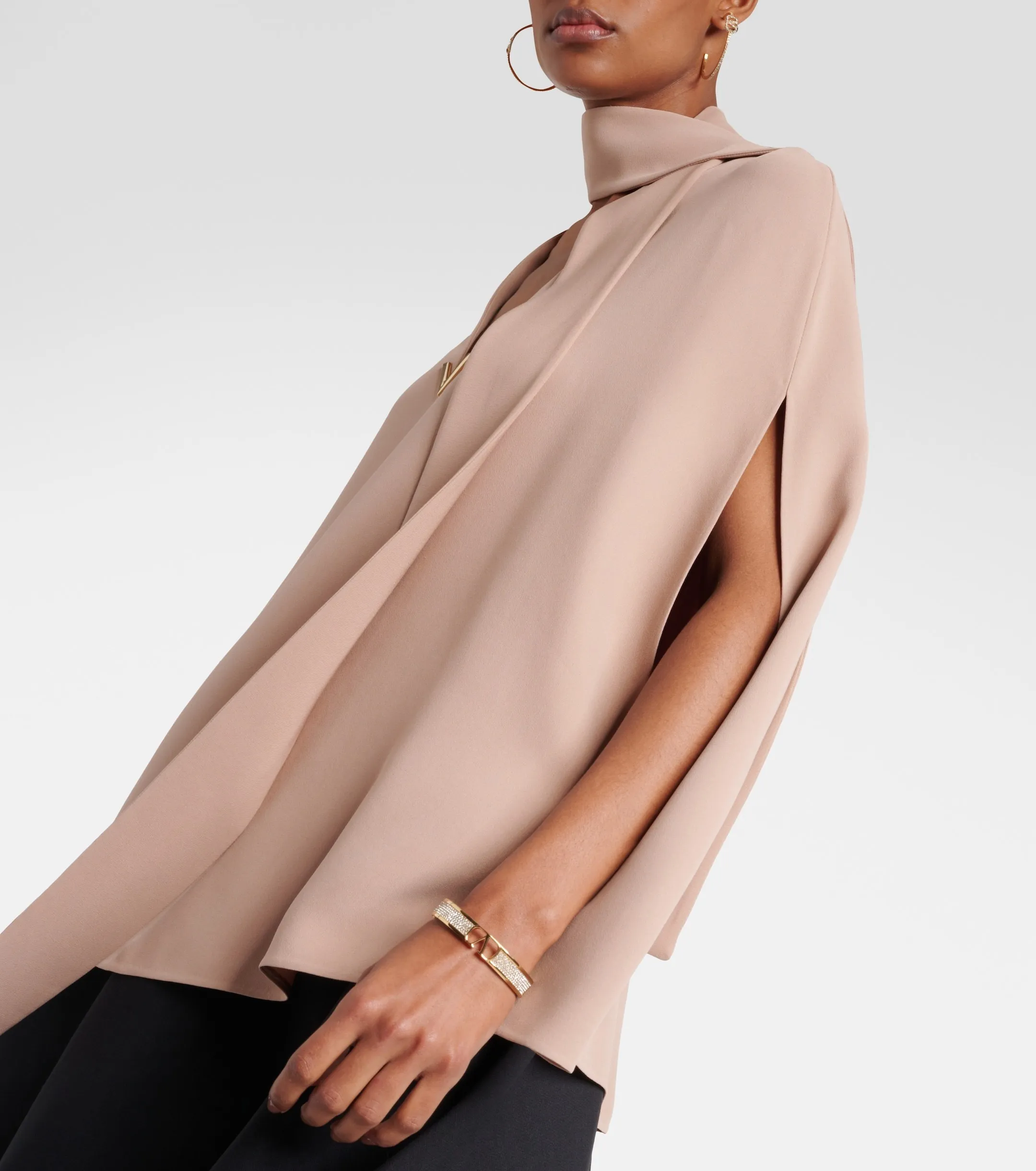 VALENTINO  |Casual Style Silk Street Style Long Sleeves Plain