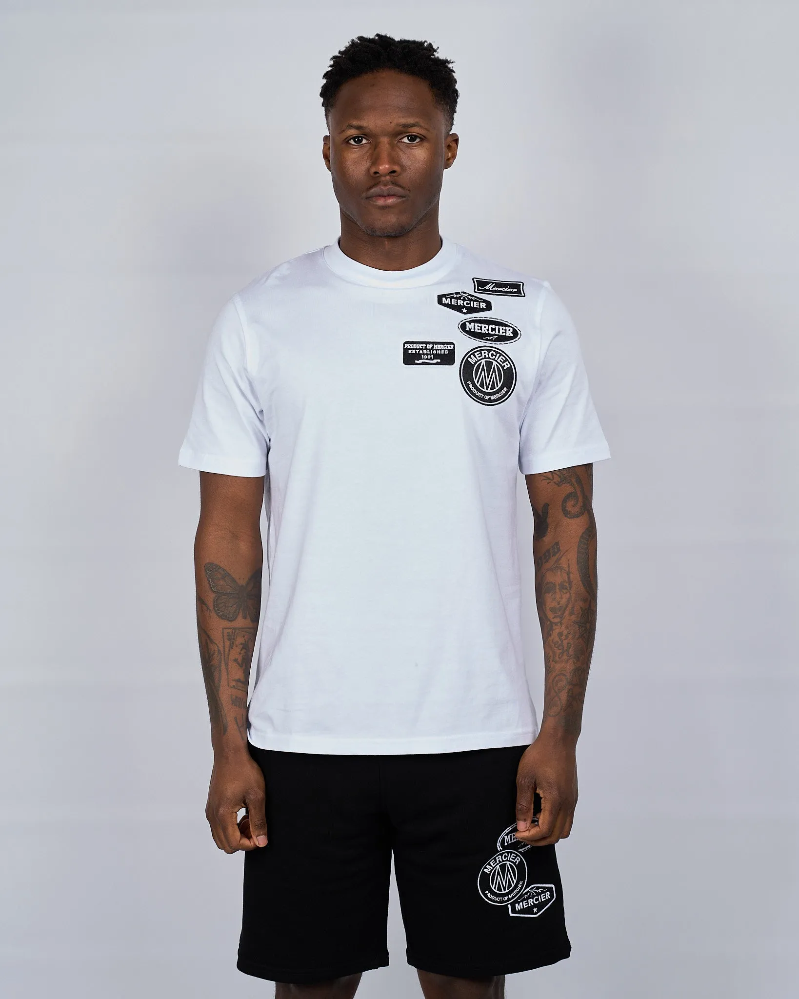 White Mono Badge Mercier Tshirt