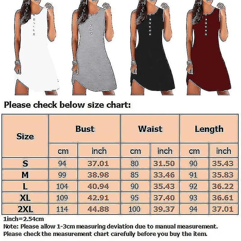 Women Sleeveless Sundress Casual Summer T Shirt Dress Solid Color Short Mini Dresses