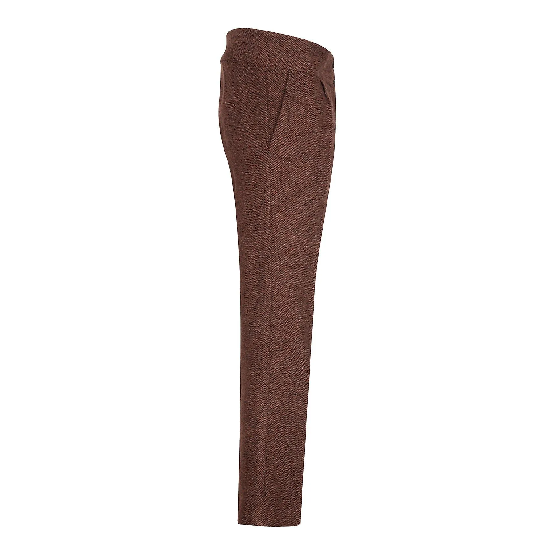 Women Trousers Tweed Herringbone Wool Classic Smart Casual Vintage