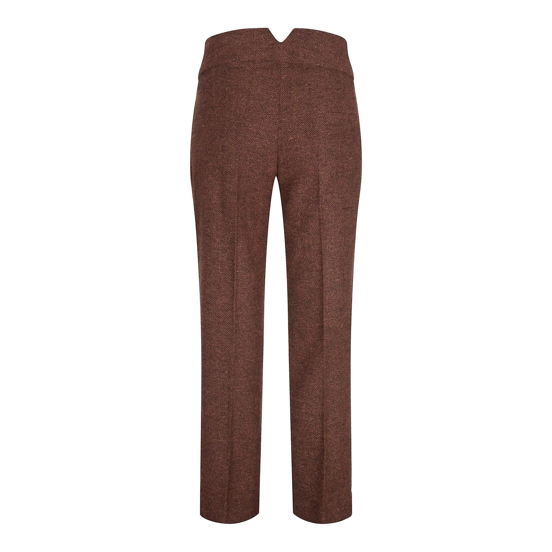 Women Trousers Tweed Herringbone Wool Classic Smart Casual Vintage