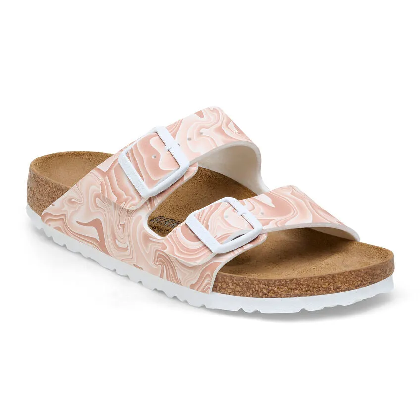 Women's Birkenstock Arizona Birko-Flor Color: New Beige (MEDIUM/NARROW WIDTH)