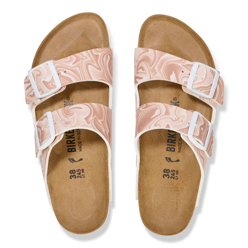 Women's Birkenstock Arizona Birko-Flor Color: New Beige (MEDIUM/NARROW WIDTH)