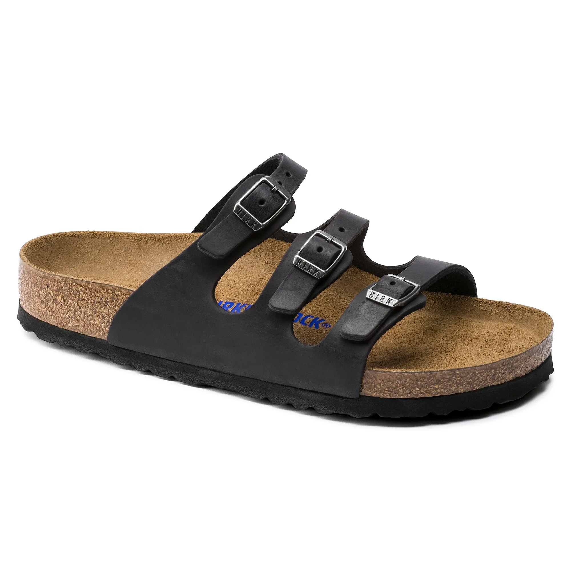 Women's Birkenstock Florida Soft Footbed Oiled Leather Color: Black